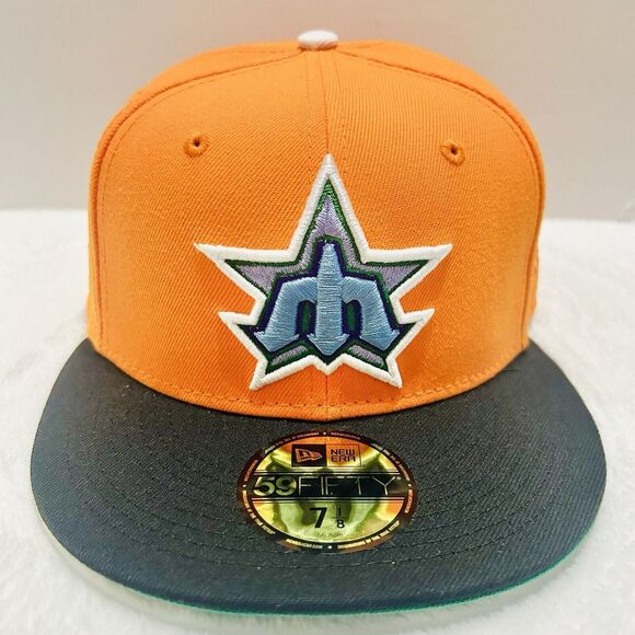 New Era Seattle Mariners All Star Game Patch 59FIFTY Fitted Hat Cap Orange 7 1/8